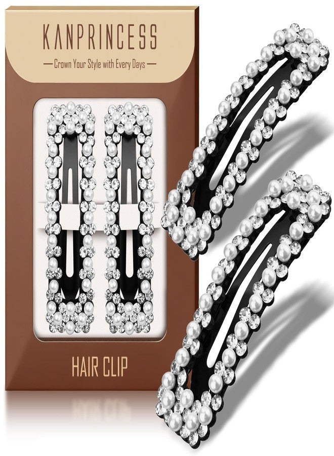 Kanprincess Rhinestone and Crystal Hair Clips 2-Pack, Sparkly Barrettes & Elegant Bling Accessories for Women & Girls(Set21) - Image 1